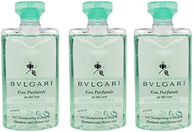 Bvlgari Au The Vert (Green Tea) Shampoo and Shower Gel Set of 3, 2.5 Fluid Ounce Bottles