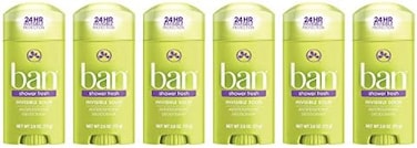 Ban U-BB-1359 Shower Fresh Invisible Solid Antiperspirant Deodorant, 2.6 oz (Pack of 6)