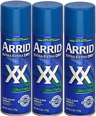 Arrid XX Ultra Clear Anti-Perspirant Deodorant Spray, Ultra Fresh 6 oz (Pack of 3)