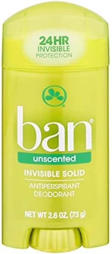 Ban Anti-Perspirant Deodorant Invisible Solid Unscented, 2.6 oz (Pack of 3)