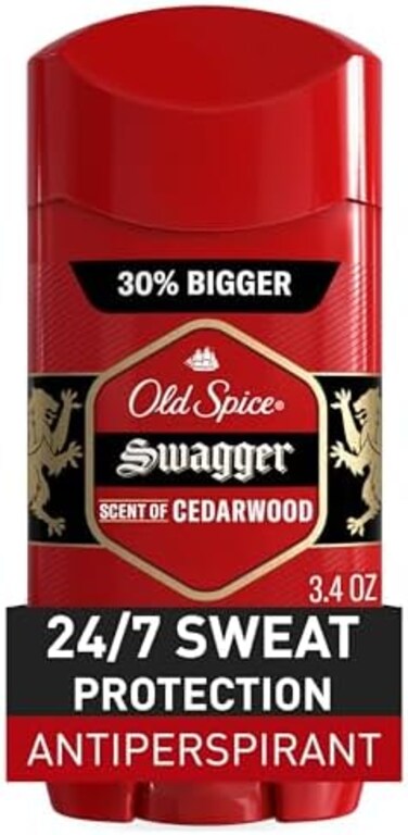 Old Spice Swagger Red Zone Antiperspirant Invisible Solid for Unisex - 3.4 oz Deodorant Stick