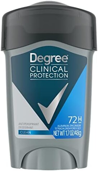 Degree Men Antiperspirant Deodorant Clean 72-Hour Sweat &amp; Odor Protection Prescription-Strength Antiperspirant For Men with MotionSense Technology 1.7 oz