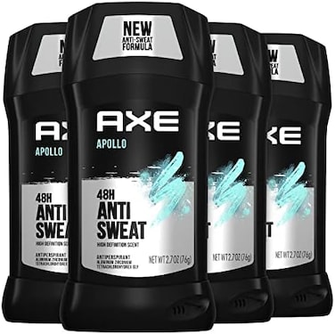 AXE Apollo Antiperspirant Deodorant Stick For Men Sage &amp; Cedarwood 48 Hr Anti Sweat Mens Deodorant, 2.7 Ounce (Pack of 4)