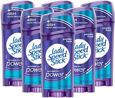 Lady Speed Stick Antiperspirant Deodorant, Power, Powder Fresh -2.3 oz (6 pack)