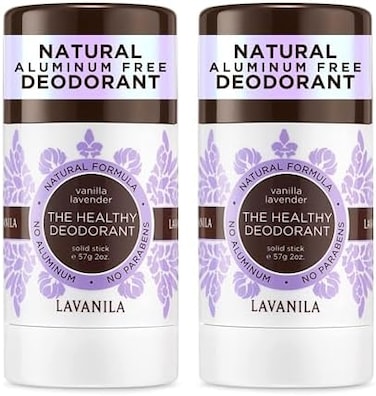 Lavanila Vanilla Lavender Aluminum Free Deodorant 2-Pack - The Healthy Deodorant for Men and Women, Solid Stick (2 Ounce Each), Vegan