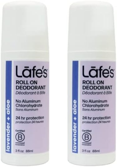 Lafe's Natural Deodorant   3 Ounce Roll-On Aluminum Free Natural Deodorant   Lavender &amp; Aloe   2 Pack