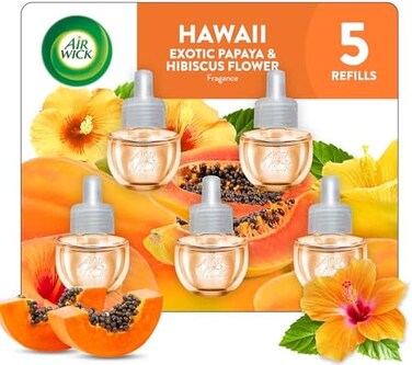 اير ويك زيت معطر 5 عبوات اعادة تعبئة، هاواي، - 5 × 0.67 اونصة، معطر جو
