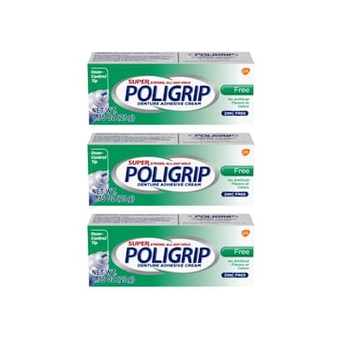 GlaxoSmithKline Glaxo Smith Klein Super PoliGrip Denture Adhesive Cream 0.75 oz (3 pack)