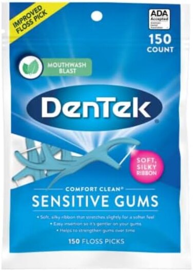 DenTek Comfort Clean Floss Picks, Silky Comfort Floss, 150 Count
