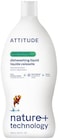 Attitude Nature +, Hypoallergenic Dishwashing Liquid, Sweet Apple &amp; Basil, 23.7 Fluid Ounce