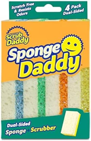 Scrub Daddy Sponge Daddy Dual Side Scrubber + Sponge Set Of 4 Assorted