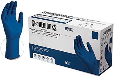 GLOVEWORKS AMMEX - GPLHD84100-BX - Heavy Duty Latex Gloves - Disposable