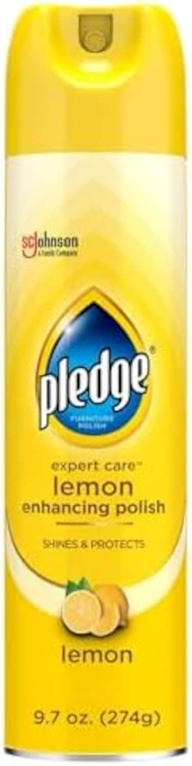 Pledge Enhancing Polish, Furniture &amp; Wood Spray, Lemon Scent, 9.7oz