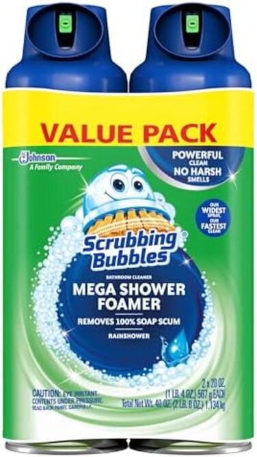Scrubbing Bubbles Mega Shower Foamer Aerosol, 20 Ounce (2 Pack)