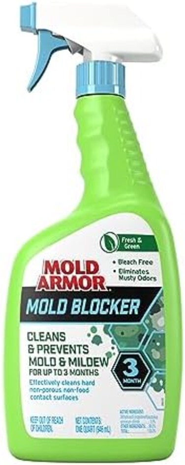 MOLD ARMOR Mold Blocker Spray, 32 oz., Fresh &amp; Clean Scent, Cleans &amp; Prevents Mold &amp; Mildew for up to 3 Months, Effectively Eliminates Musty Odors, Bleach Free