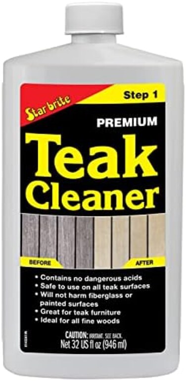 Star Brite Premium Teak Cleaner - Restore, Renew &amp; Refresh Old Weathered Gray Teak Furniture &amp; Other Fine Woods