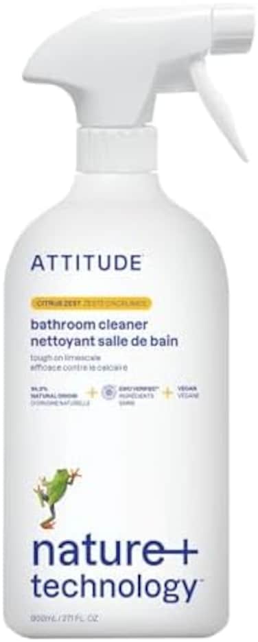 ATTITUDE Nature and Hypoallergenic All Purpose Bathroom Cleaner, Citrus Zest, 27.1fl. Ozq