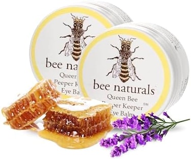 Bee Naturals Queen Best Eye Balm Peeper Keeper - Eyelid Cream Reduces Crows Feet, Wrinkles &amp; Fine Lines - Moisturizes Your Skin - Vitamin E + 10 All Natural Nutrient Oils (2 Pack)
