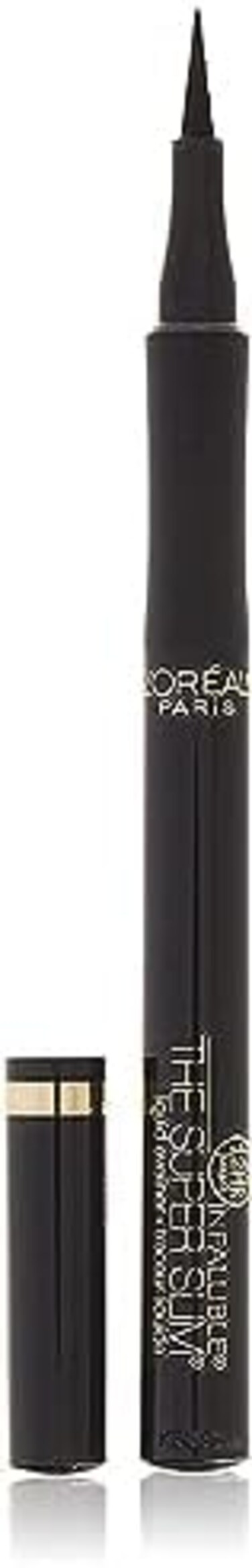 L&rsquo;Or&eacute;al Paris Makeup Infallible Super Slim Long-Lasting Liquid Eyeliner, Ultra-Fine Felt Tip, Quick Drying Formula, Glides on Smoothly, Black, Pack of 1