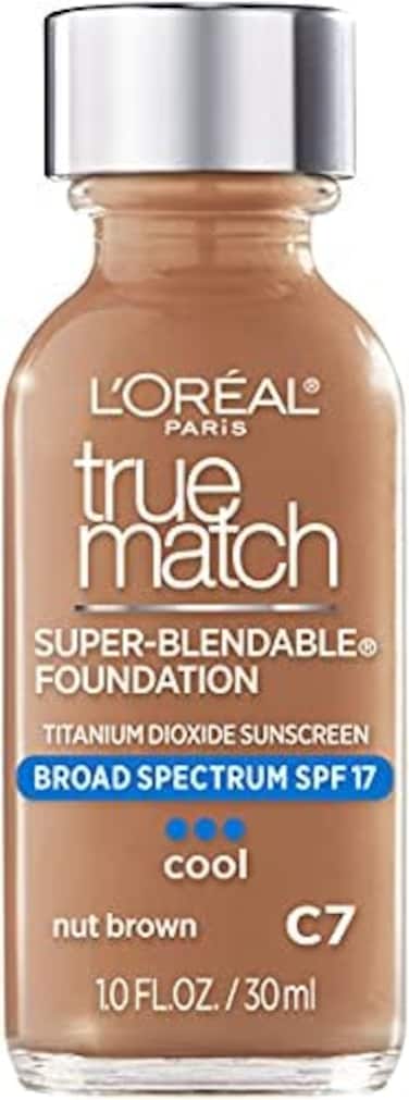 L'Oreal L&rsquo;Or&eacute;al Paris Makeup True Match Super-Blendable Liquid Foundation, Nut Brown C7, 1 Fl Oz,1 Count
