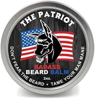 Badass Beard Care (The Patriot Scent, 60ml) - Balm - The Patriot Scent, 60ml - All Natural Ingredients, Keeps and Moustache Full, Soft and Healthy, Reduce Itchy and Flaky Skin, Promote ...