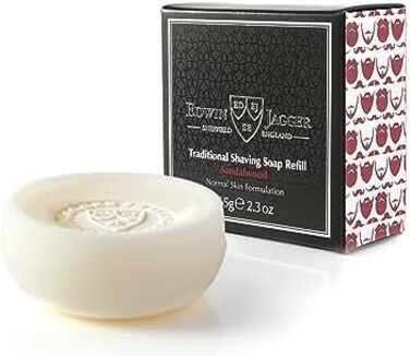 ادوين جاغر صابون حلاقة طبيعي بنسبة 99.9% (خشب الصندل) 65 غرام قابل لاعادة التعبئة اس اس اس دبليو