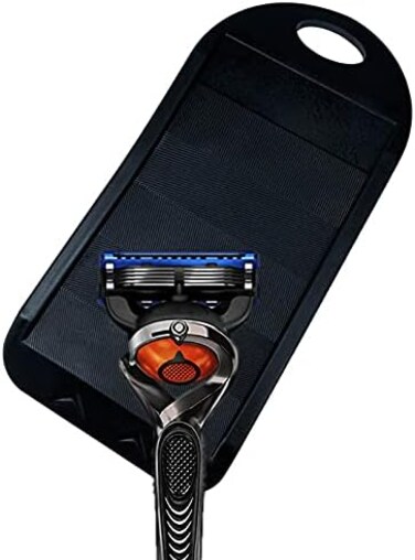 مبراة ومنظف شفرات الحلاقة، تنظيف منزلق للعناية بماكينة الحلاقة وماكينة الحلاقة، اسود