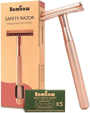 Bambaw Women's Safety Razor   Metal Razor   Women's Safety Razor Metal   Wet Razor Women   Eco Razor Metal   Zero Waste Safety Razor Women   Safety Razor Rose Gold