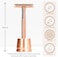 Bambaw Metal Razor for Women with Safety Razor Stand   Rose Gold Women Razor   Eco Razor Women   Fits All Double Razor Blades   Reusable Razor Women   Zero Plastic   Eco Beauty   Sustainable Home