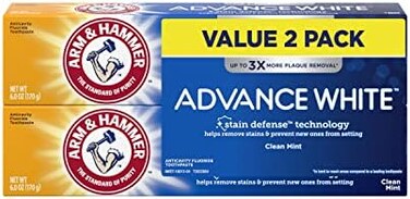 Arm &amp; Hammer, AdvanceWhite, Extreme Whitening Toothpaste, Clean Mint, Twin Pack, 6.0 oz (170 g) Each