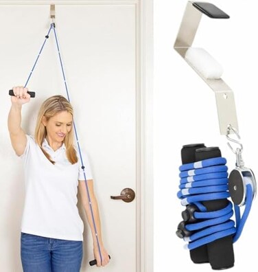Vive Shoulder Pulley Over Door Rehab Exerciser For Rotator Cuff Rehab Arm Rehabilitation Exercise System For Frozen Shoulder Physical Therapy Flexibility Stretching Strengthener Range Of Motion Blue