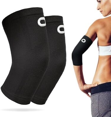 Crucial Compression Elbow Compression Sleeves (1 Pair) - Elbow Sleeves For Immediate Arm Support For Tendonitis, Arthritis, Bursitis, Golfers, Tennis Players, Therapy, Training, Weightlifting, Pain Re