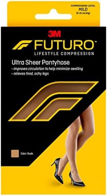 FUTURO Pantyhose for Women, Medium, Mild Compression, 8-15 mm/Hg, Helps Improve Circulation to Help Minimize Swelling