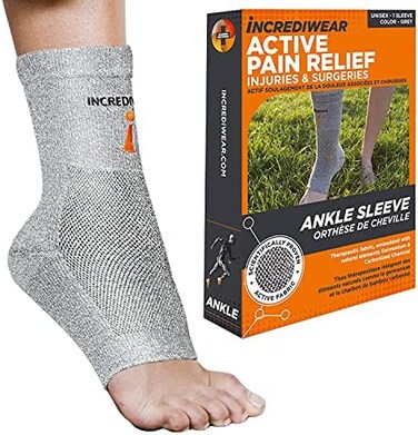INCREDIWEAR Ankle Brace W/Germanium, Small/Medium, Grey
