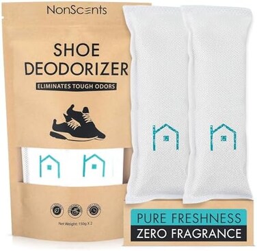 NonScents Shoe Deodorizer - Odor Eliminator, Freshener for Sneakers, Gym Bags, and Lockers
