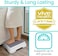 Vive Bath Step Slip Resistant Shower Stepping Stool Elevated Bathroom Safety Aid For Handicap Elderly Seniors Entering Exiting Bathtub Nonslip Heavy Duty Bathtub Bed Kitchen Elevator 16" x 19" x 4" Wh