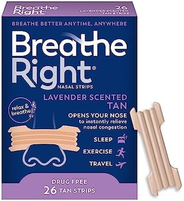 Breathe Right Nasal Strips to Stop Snoring, Drug-Free, Calming Lavender, 26 count