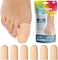 ZenToes 6 Pack Gel Toe Cap and Protector - Cushions to Protect The Toe and Provides Relief from Missing or ingrown toenails, blisters (Large, Beige)