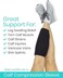 Vive Calf Brace Adjustable Shin Splint Support Lower Leg Compression Wrap Increases Circulation Reduces Muscle Swelling Calf Sleeve Pain Relief One Size Black