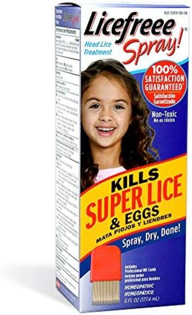 Tec Labs Head Lice Free Spray - Includes Professional Metal Nit and Comb (6oz)