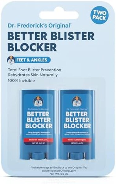 Dr. Frederick's Original Better Blister Blocker 0.90 oz - 2 Pack - Anti Chafing Stick - Pocket-Sized - Balm for Blister Prevention and Pain Relief