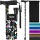 Vive Folding Cane Sturdy Lightweight Walking Stick Collapsible Cane Design For Portability &amp; Convenience Sleek &amp; Fashionable Look One Size Black Butterfly