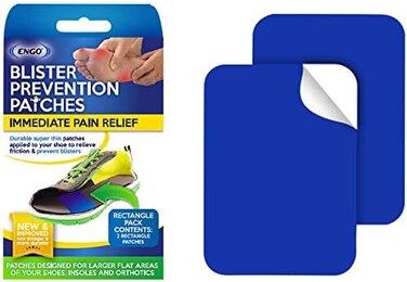 Engo Rectangle Blister Prevention Patches (2 Patches)   Trim to Fit Boots, Skates, Cleats, Helmets, Equipment, Other Footwear