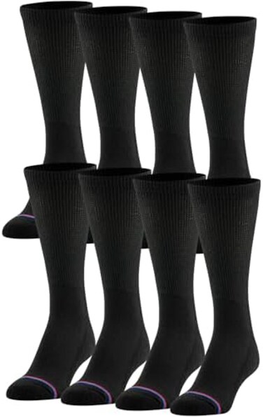 MediPeds 8 Pair Diabetic Crew Socks with Non-Binding Top