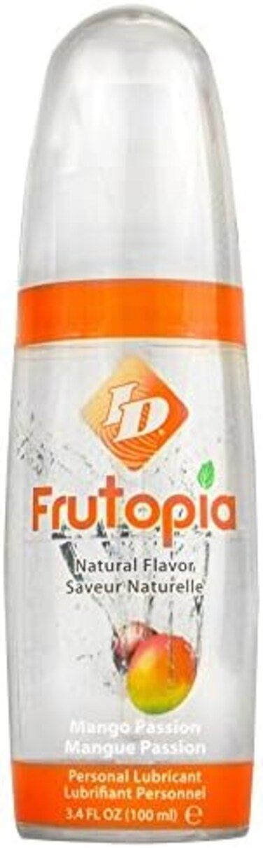 ID Lubricants Frutopia Personal Lubricant - Passion Flavored, Water Based Lube, Mango, 3.4 Fl Oz