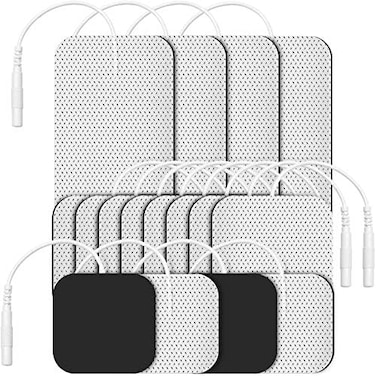 Etekcity TENS Unit Replacement Pads Electrodes for Back Pain Relief, Self-Adhesive &amp; Gel Free for Electrotherapy White (Pack of 16)