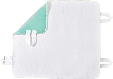 NOVA Medical Products Waterproof Reusable Underpad with 4 Positioning Strap Handles, 100% Cotton Skin Soft Top Layer, Washable Incontinence Bed &amp; Surface Overlay, Super Absorbent, 32&rdquo; x 36&rdquo;