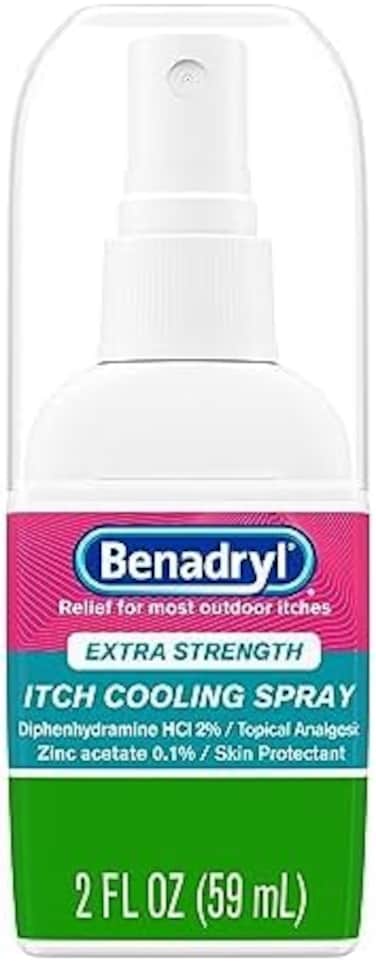 Benadryl Extra Strength Anti-Itch Spray, Cooling Topical Analgesic, Travel Size, 2 fl. oz