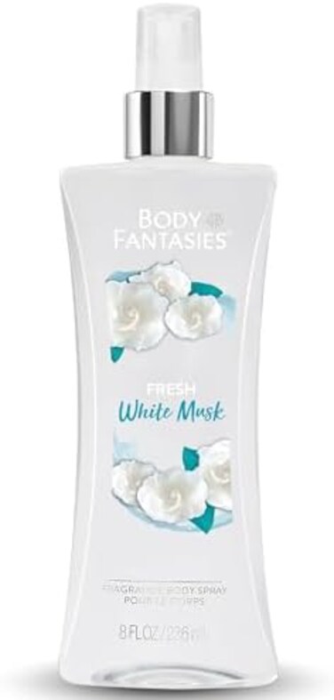 بخاخ معطر للجسم من المسك الأبيض المنعش للنساء من بودي فانتاسيز، 236 مل