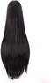 MapofBeauty 40" 100cm Oblique Bangs Anime Costume Long Straight Cosplay Wig Party Wig (Black)